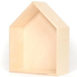 Natural birch wood house book shelf